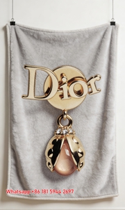 Dior Pink Rose Diamond Jewelry Flannel Sofa Throw Blanket D344